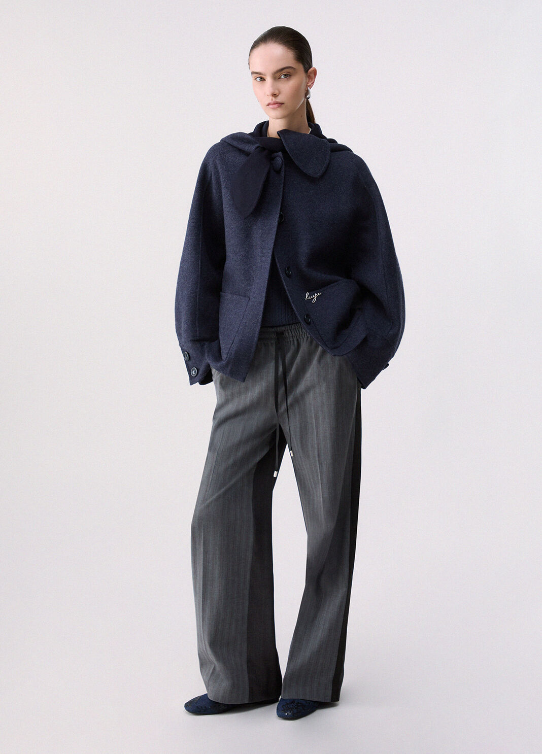 Coat in a wool blend blue Liu Jo - large image number 5