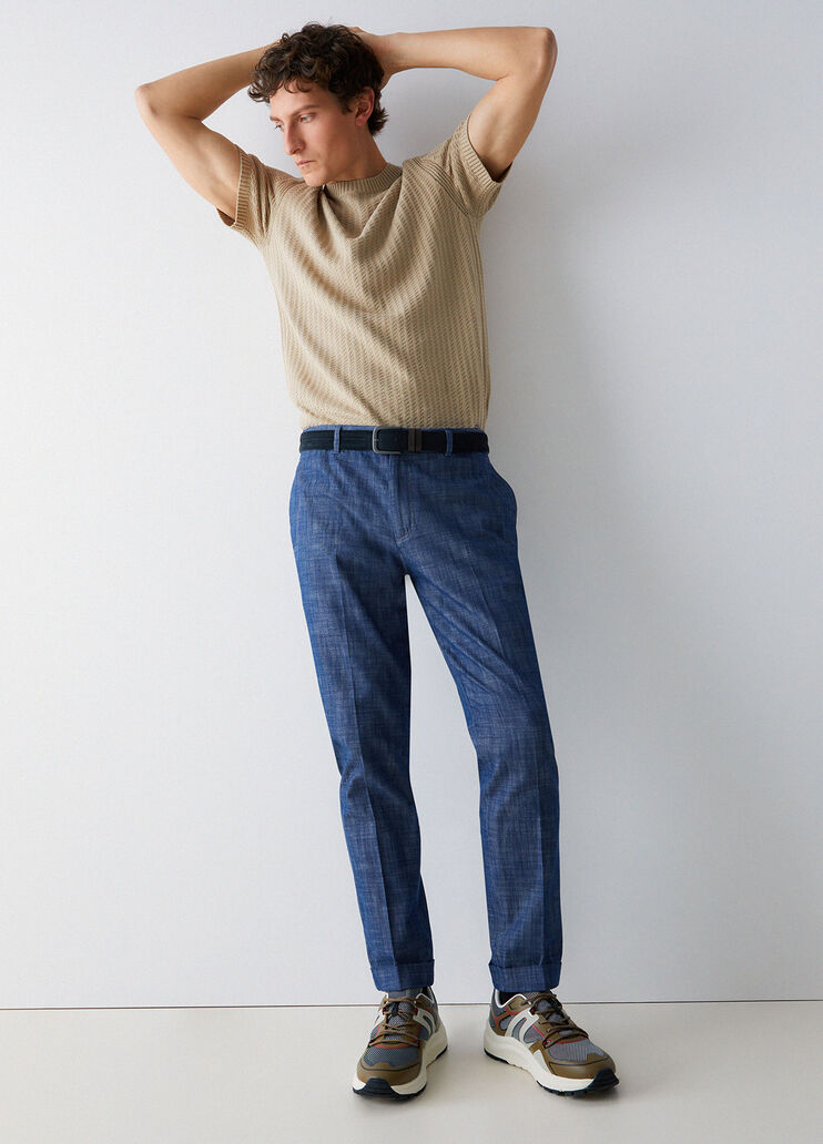 Chinohose aus Chambray-Denim Blau Liu Jo - medium