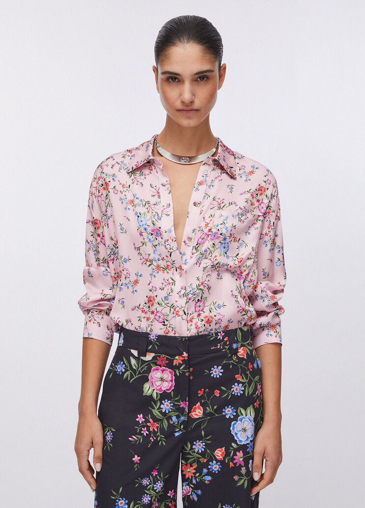 Floral satin shirt floral print pink Liu Jo - medium