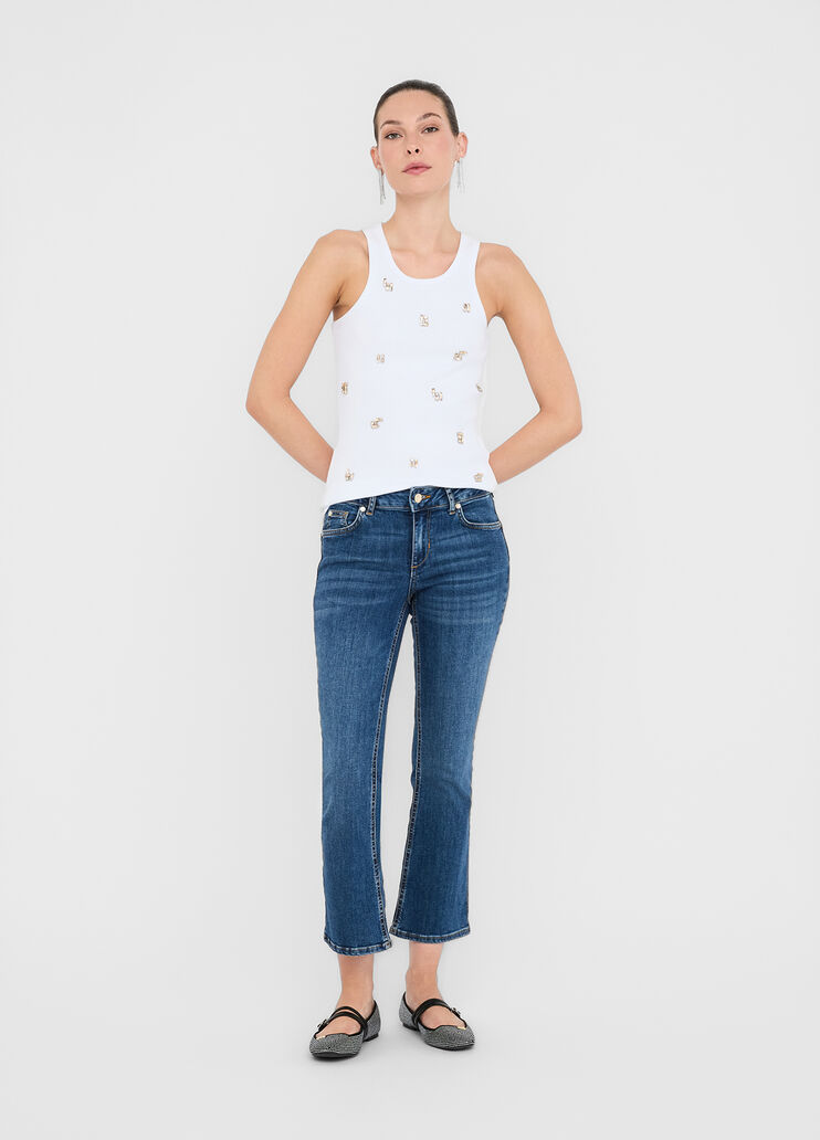 Cropped flared jeans dark blue denim Liu Jo - medium Cropped flared jeans dark blue denim Liu Jo - medium