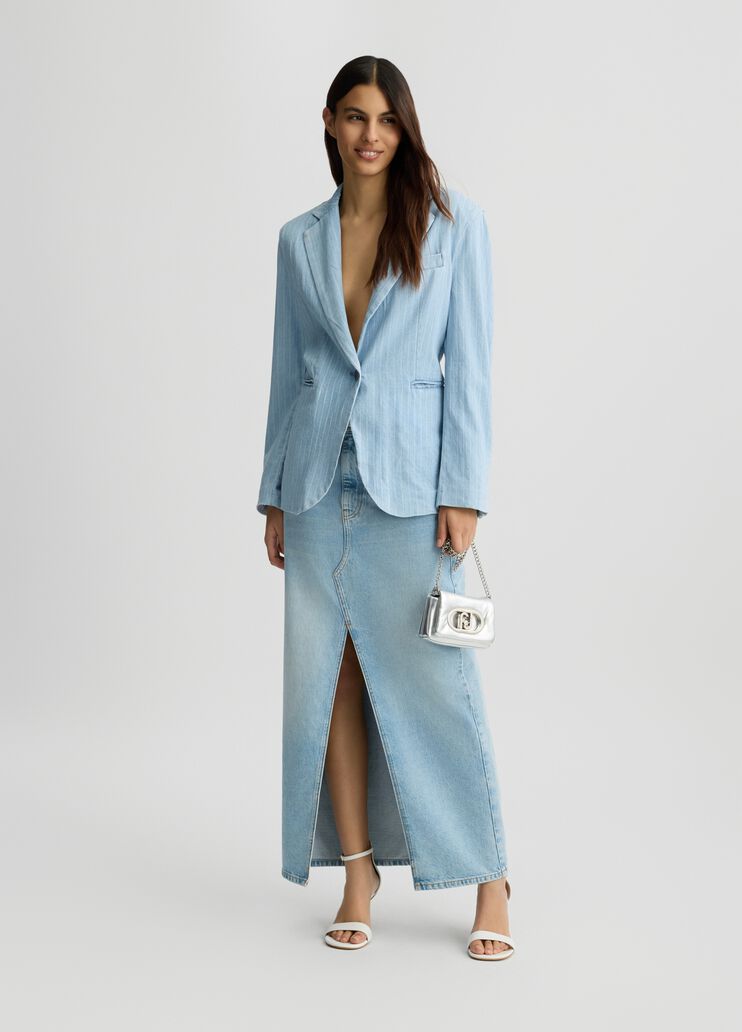 Pinstripe denim blazer light denim Liu Jo - medium Pinstripe denim blazer light denim Liu Jo - medium
