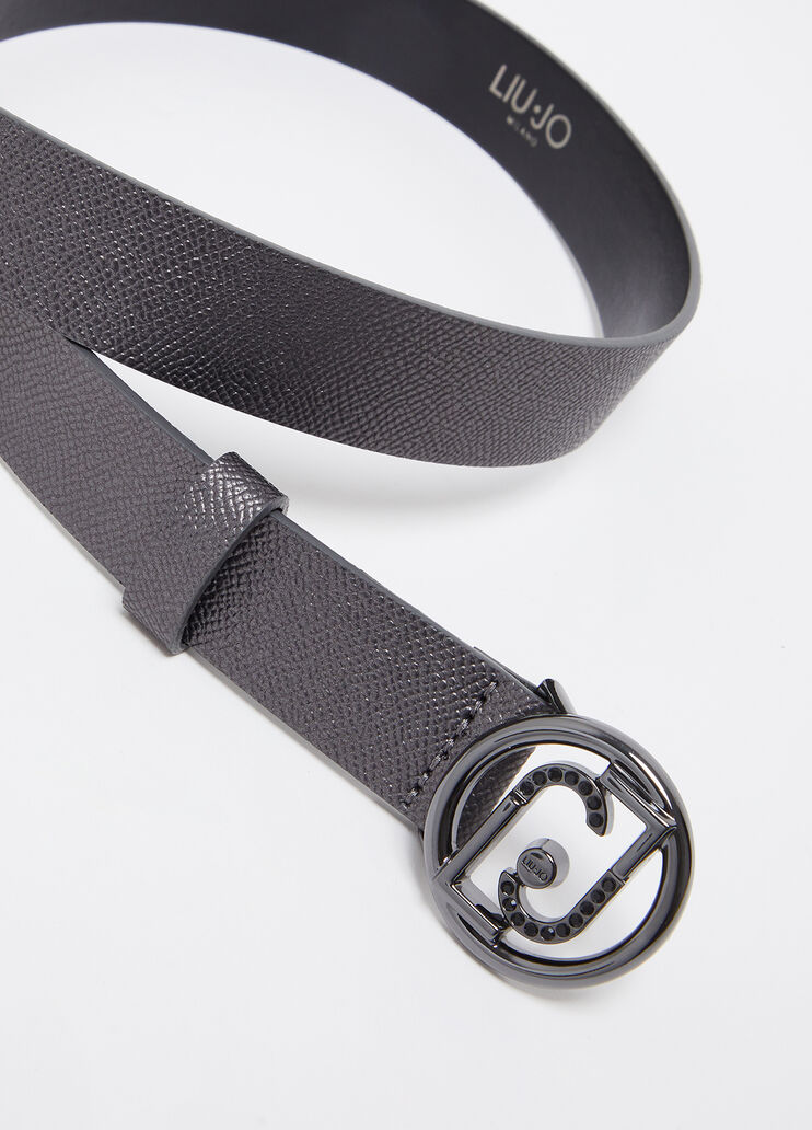 Cintura con fibbia logata grigio Liu Jo - medium