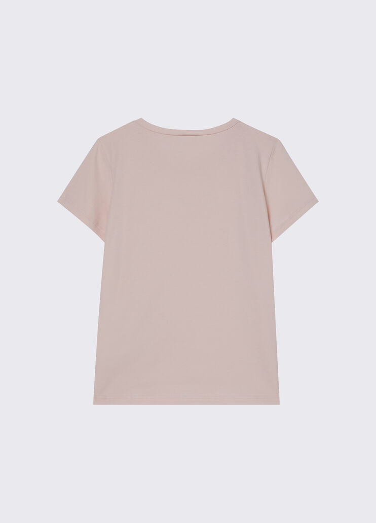 Shirt mit Logo und Strass Pfirsichrosa Liu Jo - medium