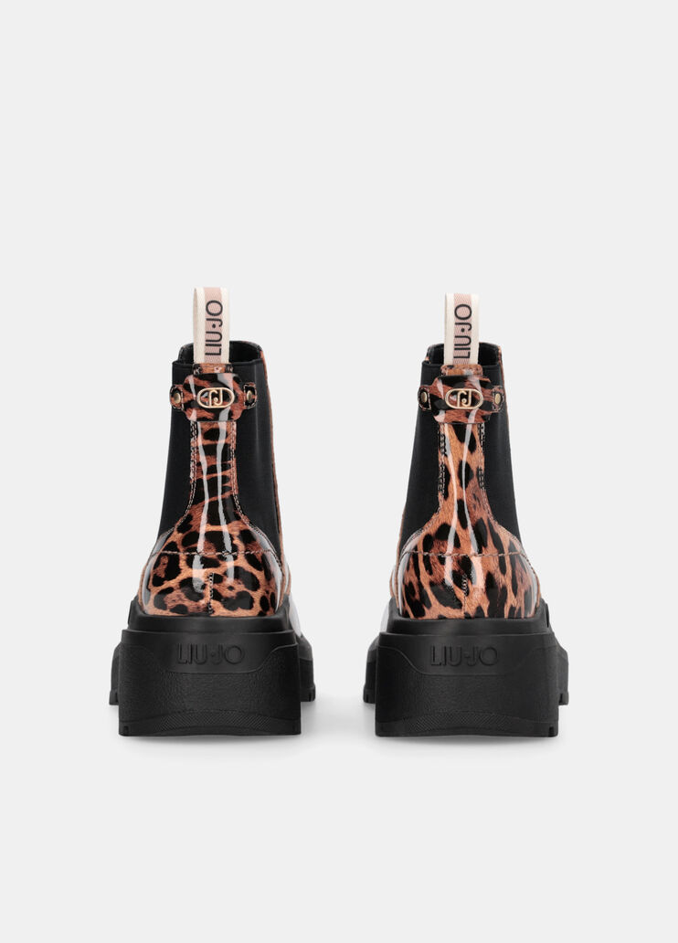 Глянцевые полусапоги с анималистическим мотивом леопардовый принт Liu Jo - large image number 7