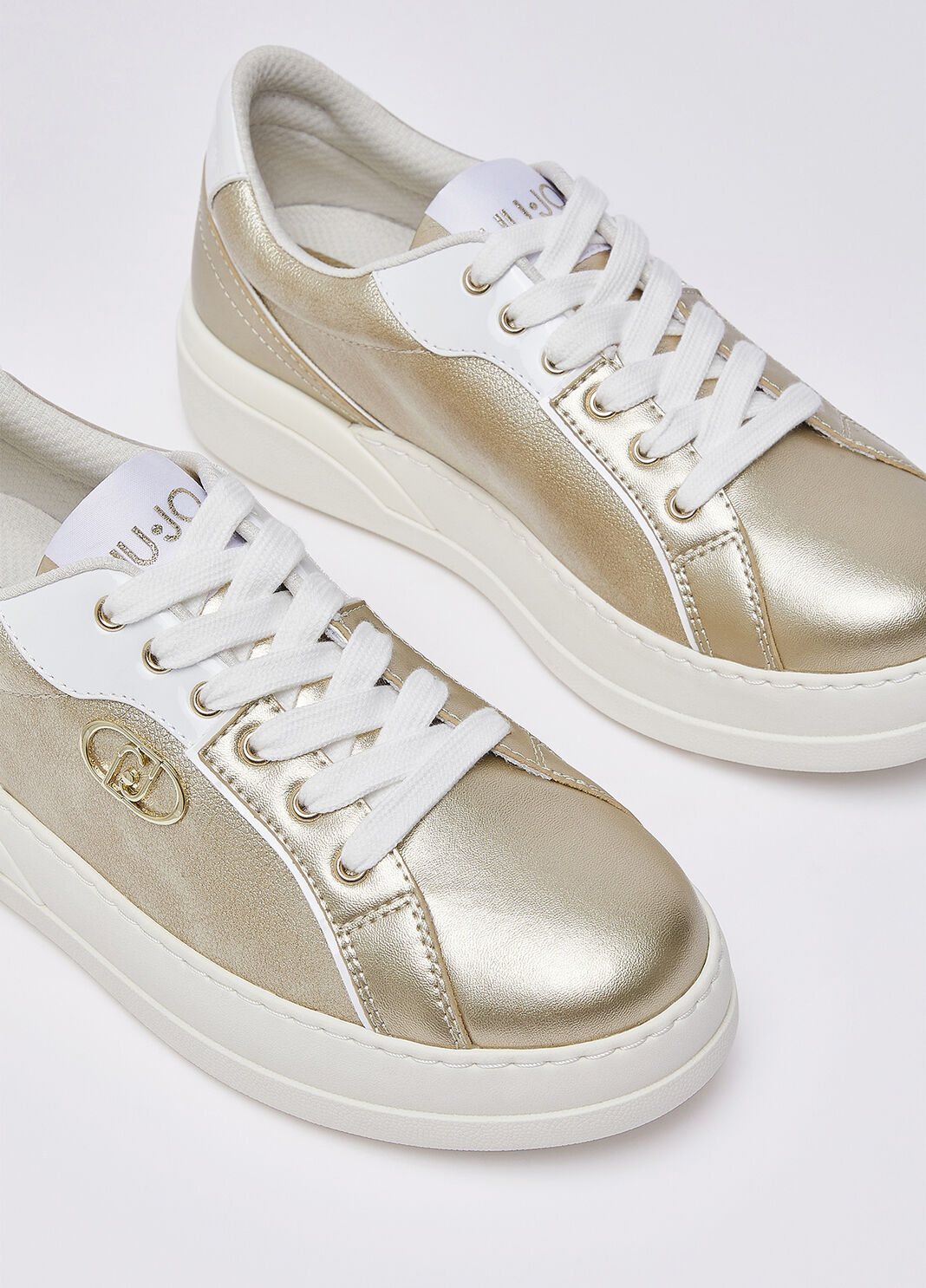 Sneakers in leather laminated light gold Liu Jo - large image number 6