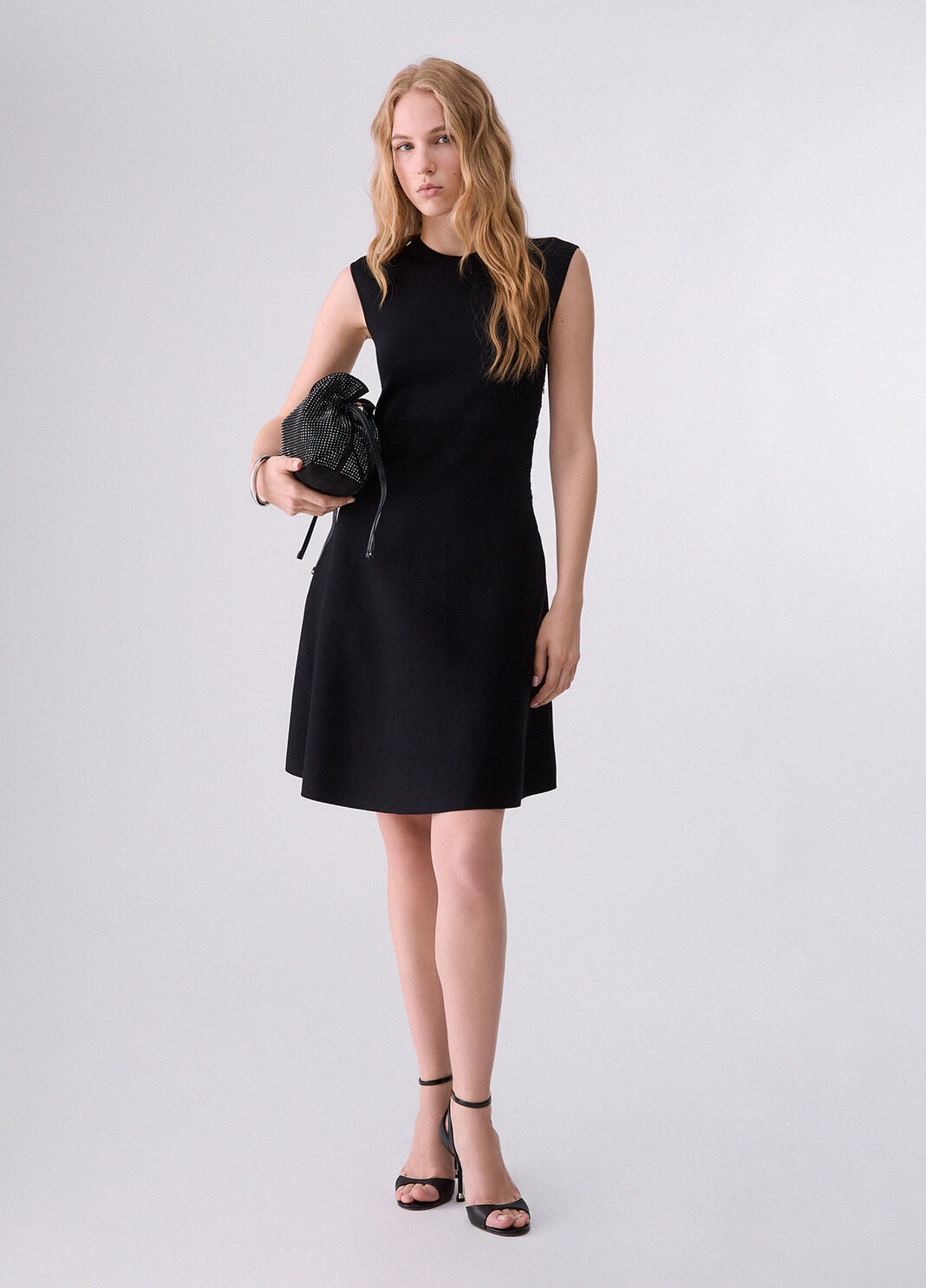 Vestido de punto con detalle de encaje negro Liu Jo - large image number 5