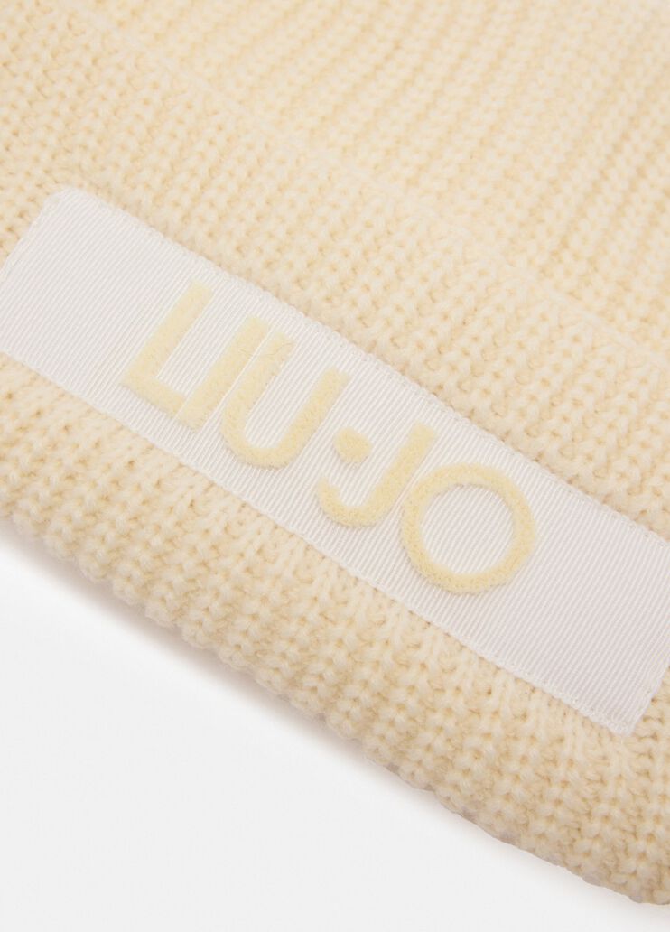 Beanie-Mütze mit Logo Wollweiß Liu Jo - large image number 3