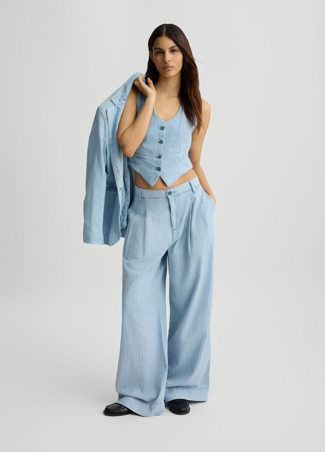 Pinstripe denim jeans light blue denim Liu Jo - large image number 3