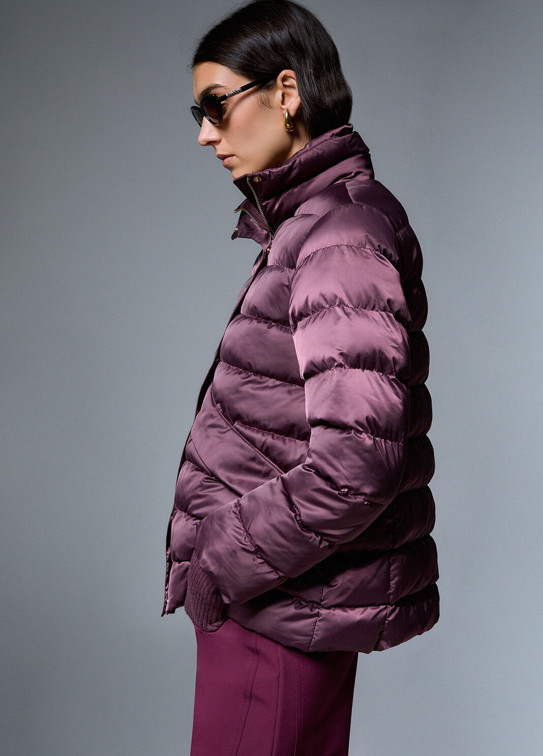 Padded Jacket in Glossy Nylon aubergine Liu Jo - large image number 3