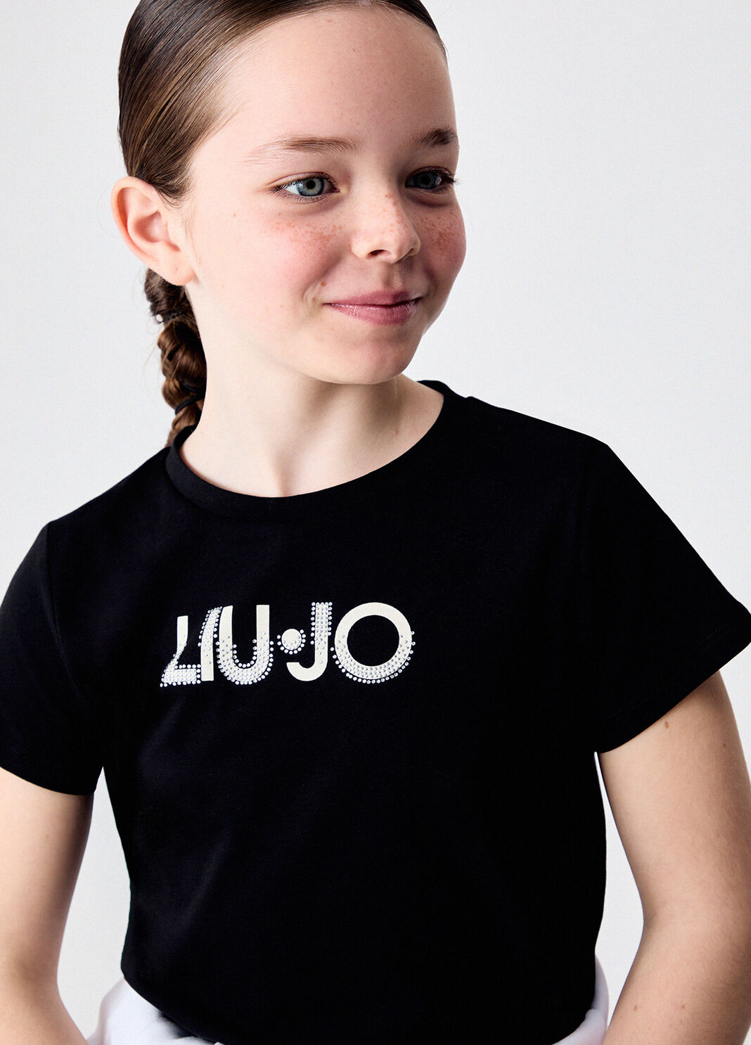 T-shirt avec logo et strass noir Liu Jo - large image number 0