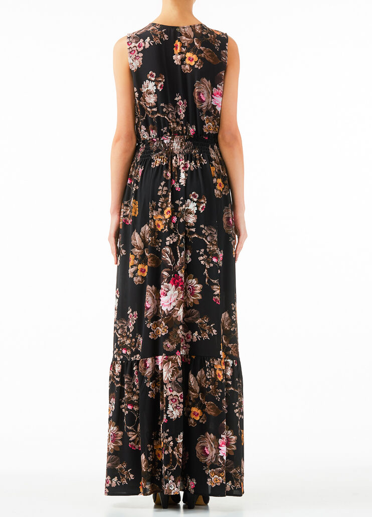 Robe longue Fleurs sur fond noir Liu Jo - large image number 1 Robe longue Fleurs sur fond noir Liu Jo - large image number 1