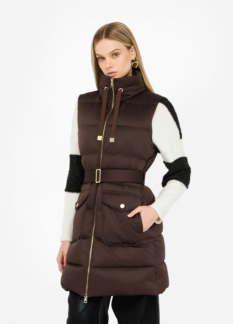 Longline padded vest chocolate Liu Jo - medium Longline padded vest chocolate Liu Jo - medium
