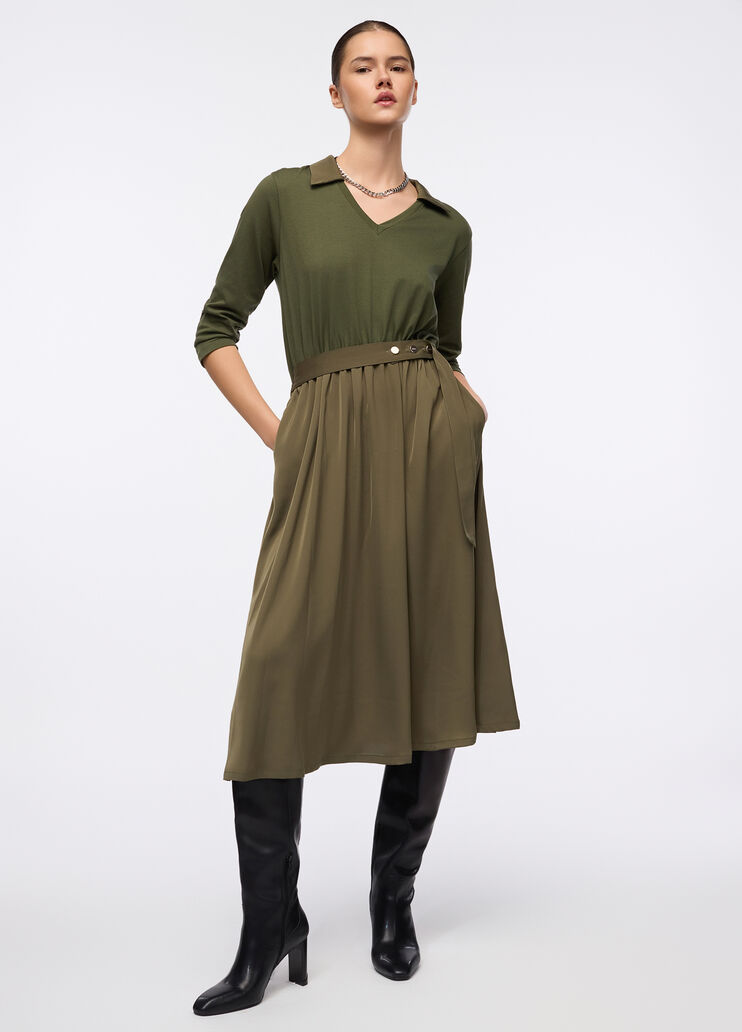 Midikleid mit Gürtel Militärgrün Liu Jo - medium