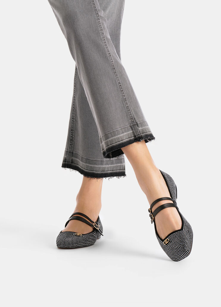 Ballet flats with all-over rhinestones black Liu Jo - large image number 0