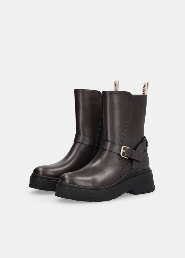 Leather biker boots dark brown Liu Jo - large image number 2