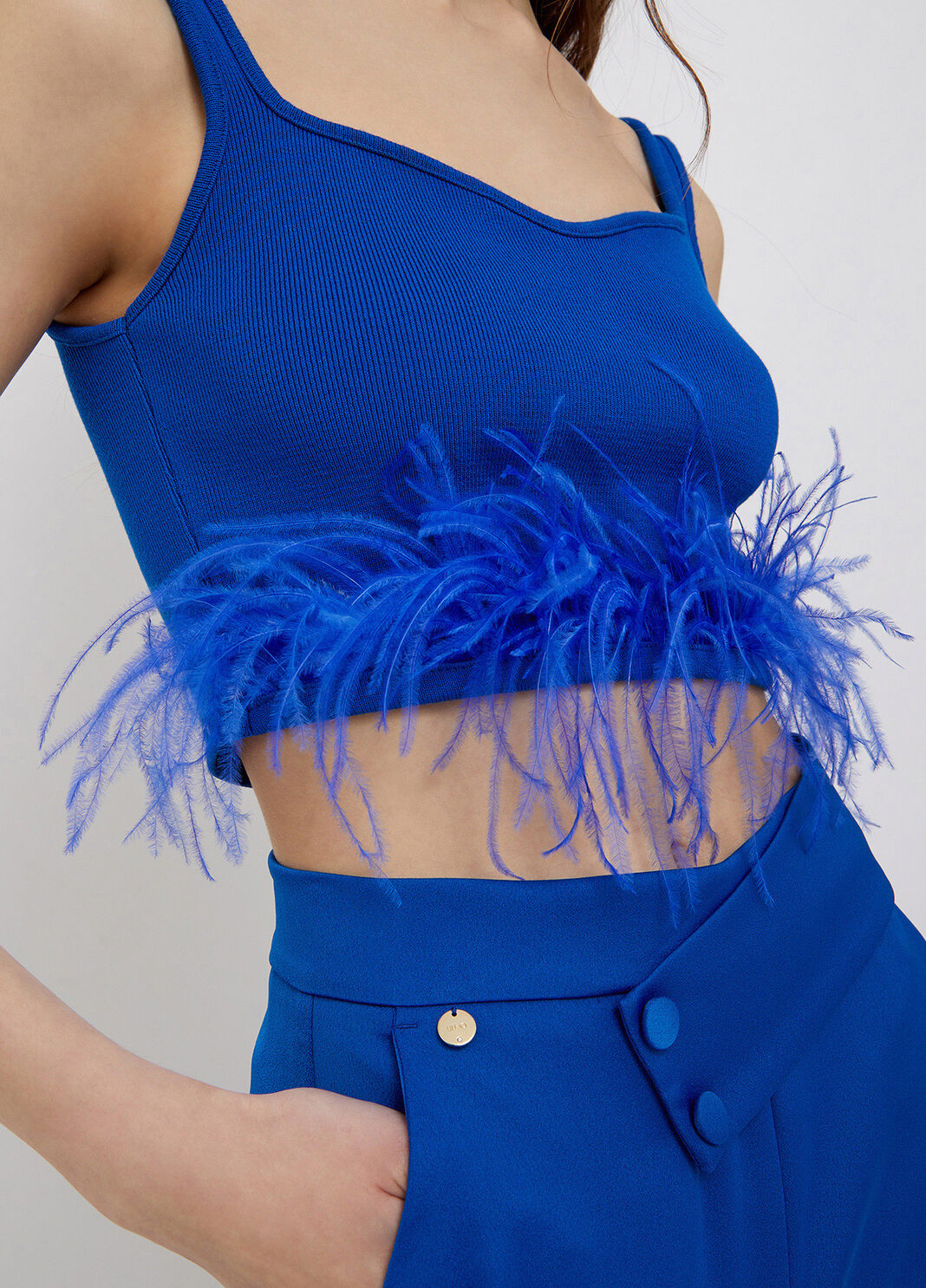 Top with feathers dark blue Liu Jo - large image number 2