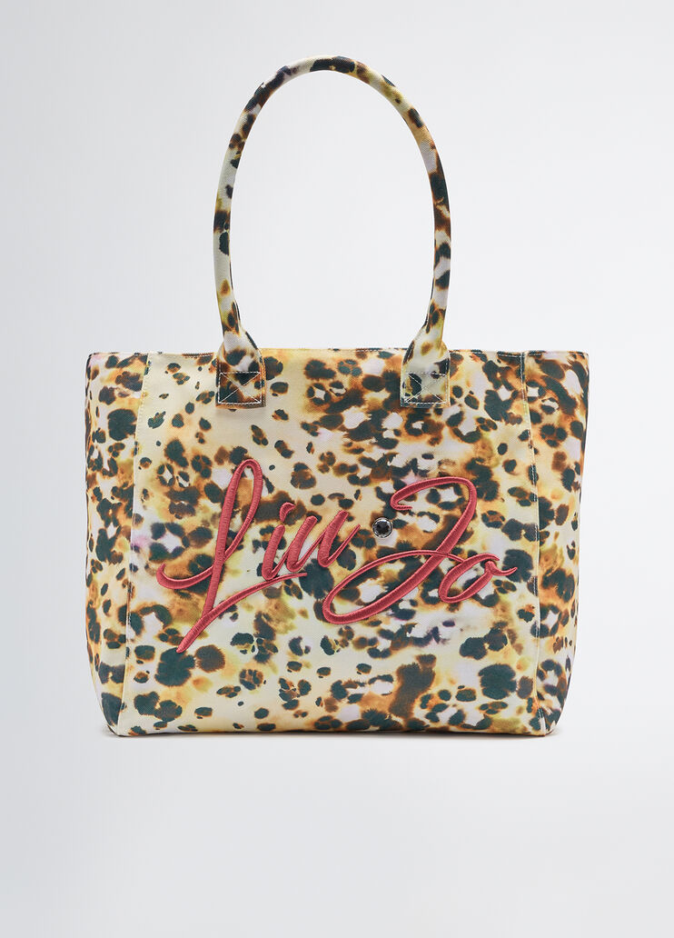 Gro&szlig;e Tote Bag aus bedrucktem Stoff Rotes Animal-Muster Liu Jo - medium