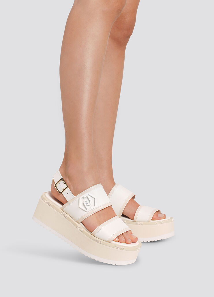 Platform sandals with logo white Liu Jo - large image number 3