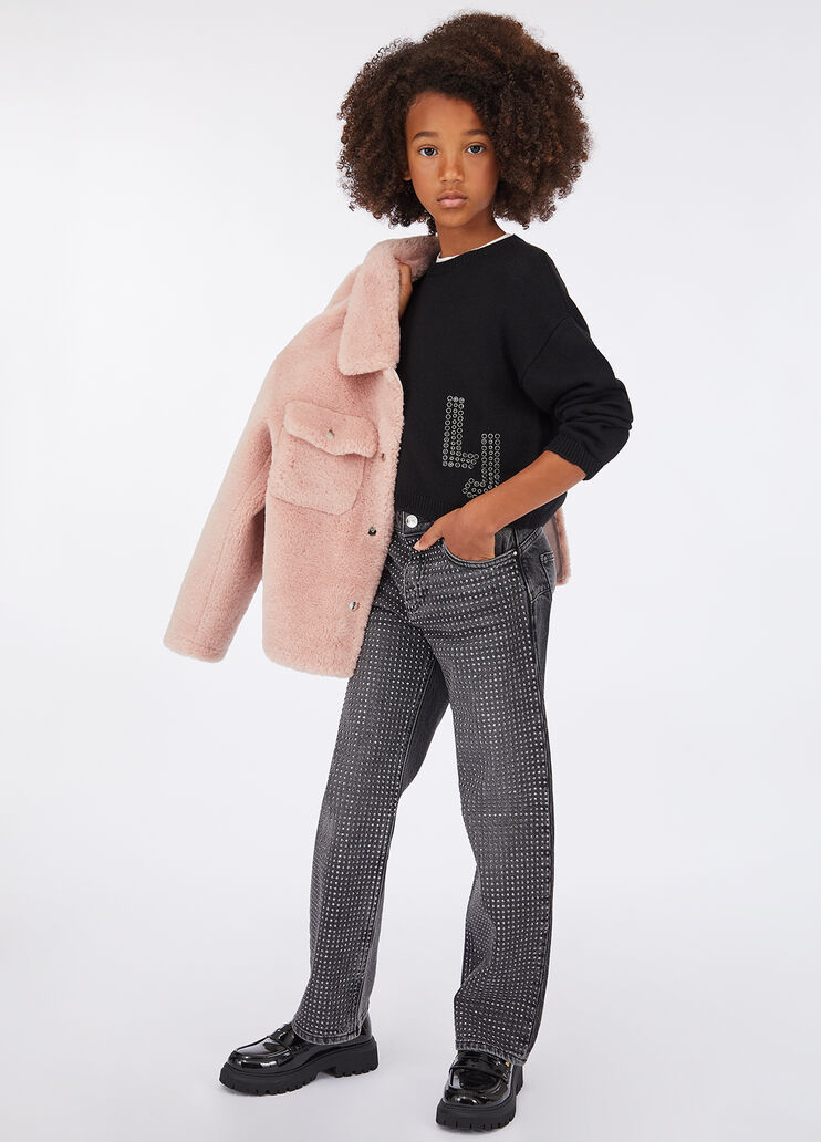 Straight-leg jeans with rhinestones grey denim Liu Jo - medium Straight-leg jeans with rhinestones grey denim Liu Jo - medium