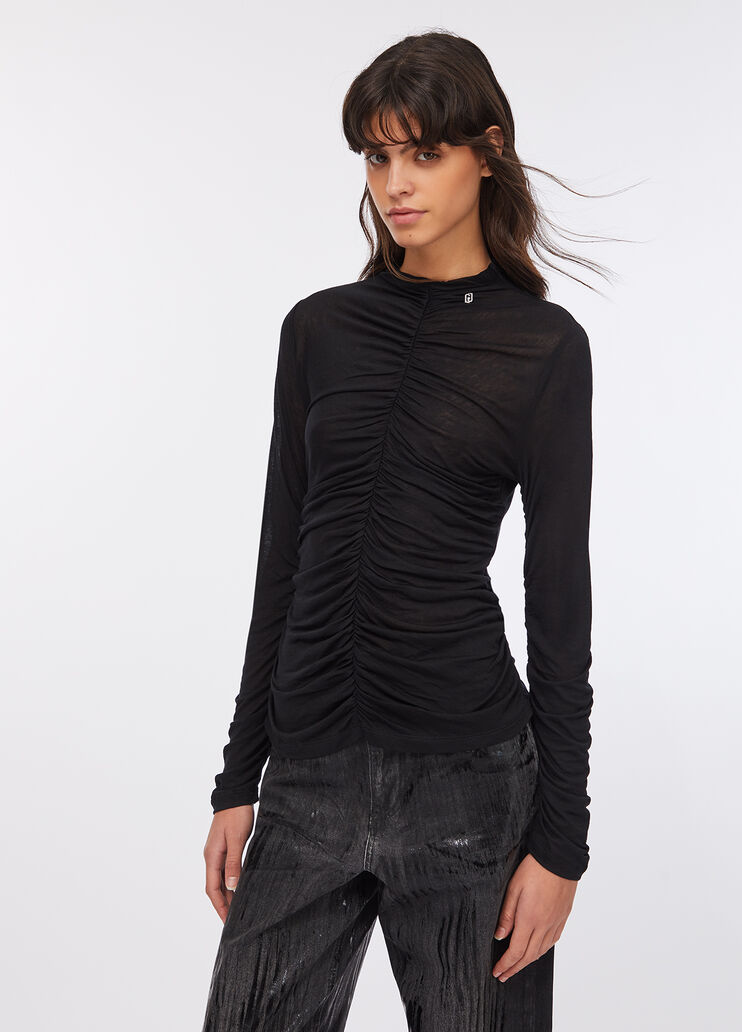 Gathered wool-blend top black Liu Jo - large image number 0