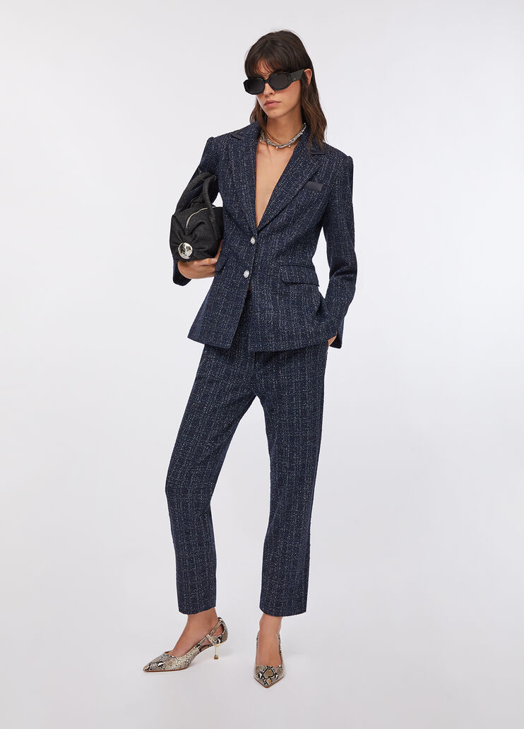 Veste élégante en bouclé bleu foncé Liu Jo - large image number 5