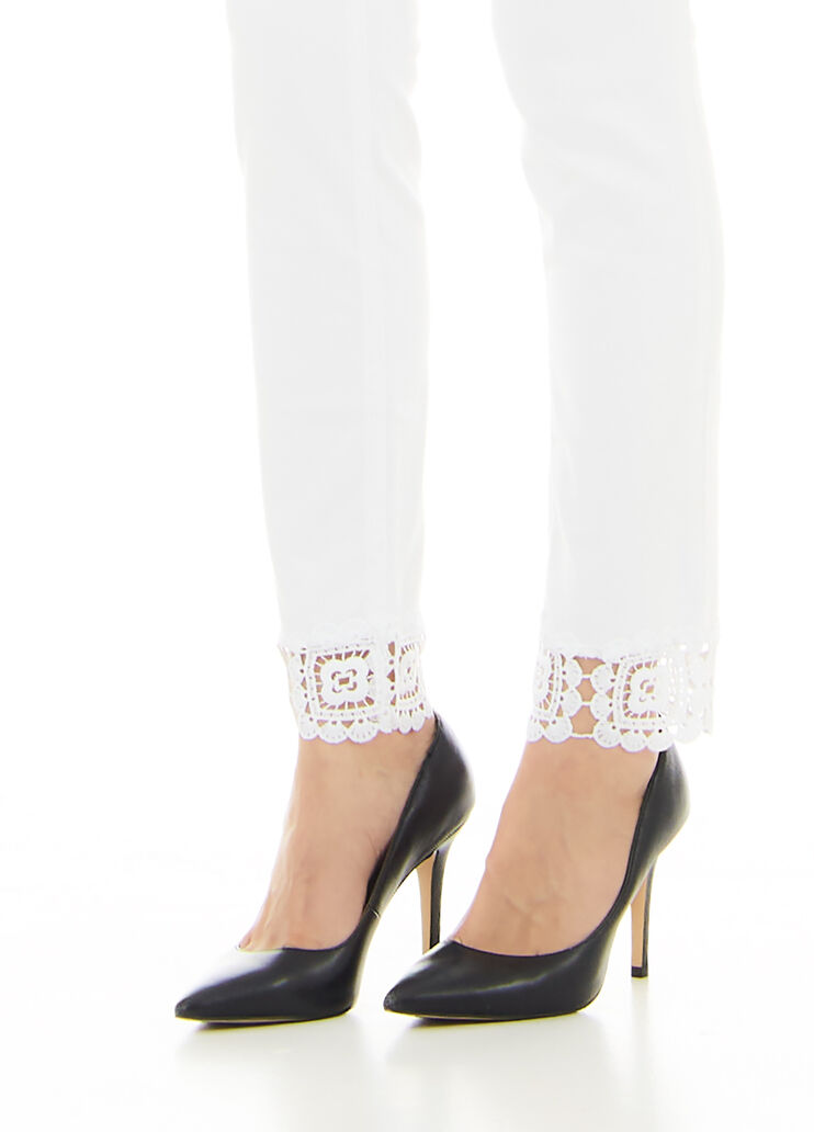 Skinny trousers with appliqués white/macramé Liu Jo - large image number 2