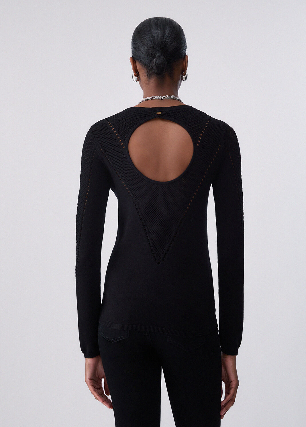 Knit Top with Cut-Out black Liu Jo - large image number 1