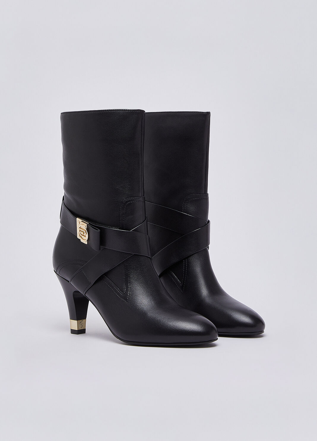 Leather boots with wide heel black Liu Jo - large image number 2