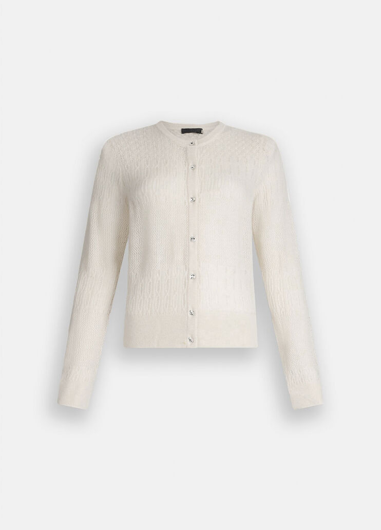 Wool and alpaca cardigan white Liu Jo - large image number 6