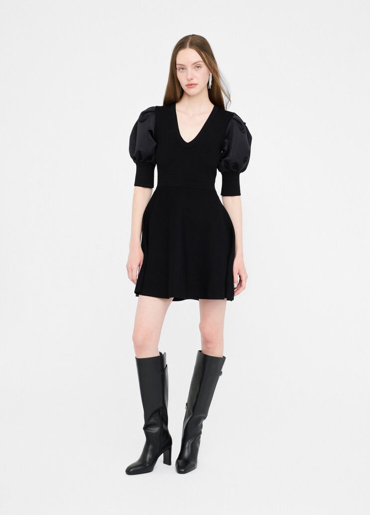 Knit dress with balloon sleeves black Liu Jo - medium Knit dress with balloon sleeves black Liu Jo - medium