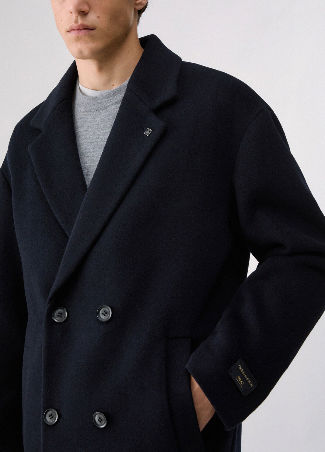 Wool and Cashmere Coat dark blue Liu Jo - large image number 2