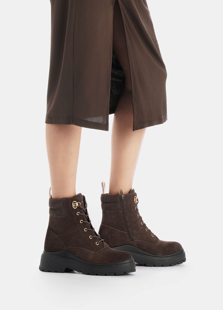 Suede combat boots ebony Liu Jo - large image number 0