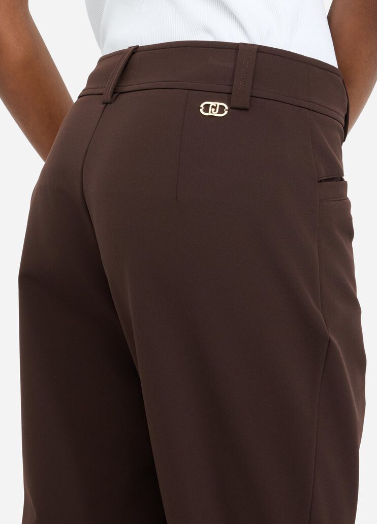 Pantalon évasé à taille haute chocolat Liu Jo - large image number 4