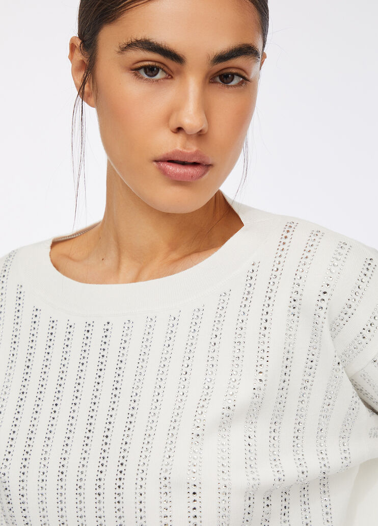 Jersey con strass blanco/strass Liu Jo - large image number 2