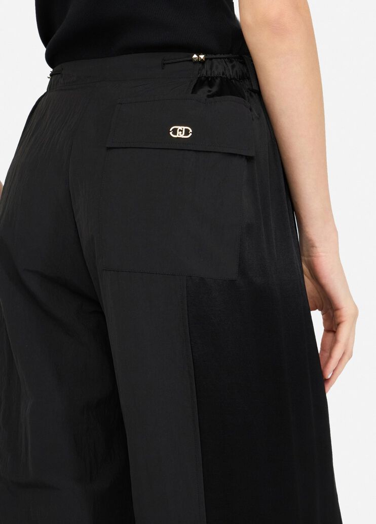 Jogging trousers in nylon and satin black Liu Jo - large image number 2