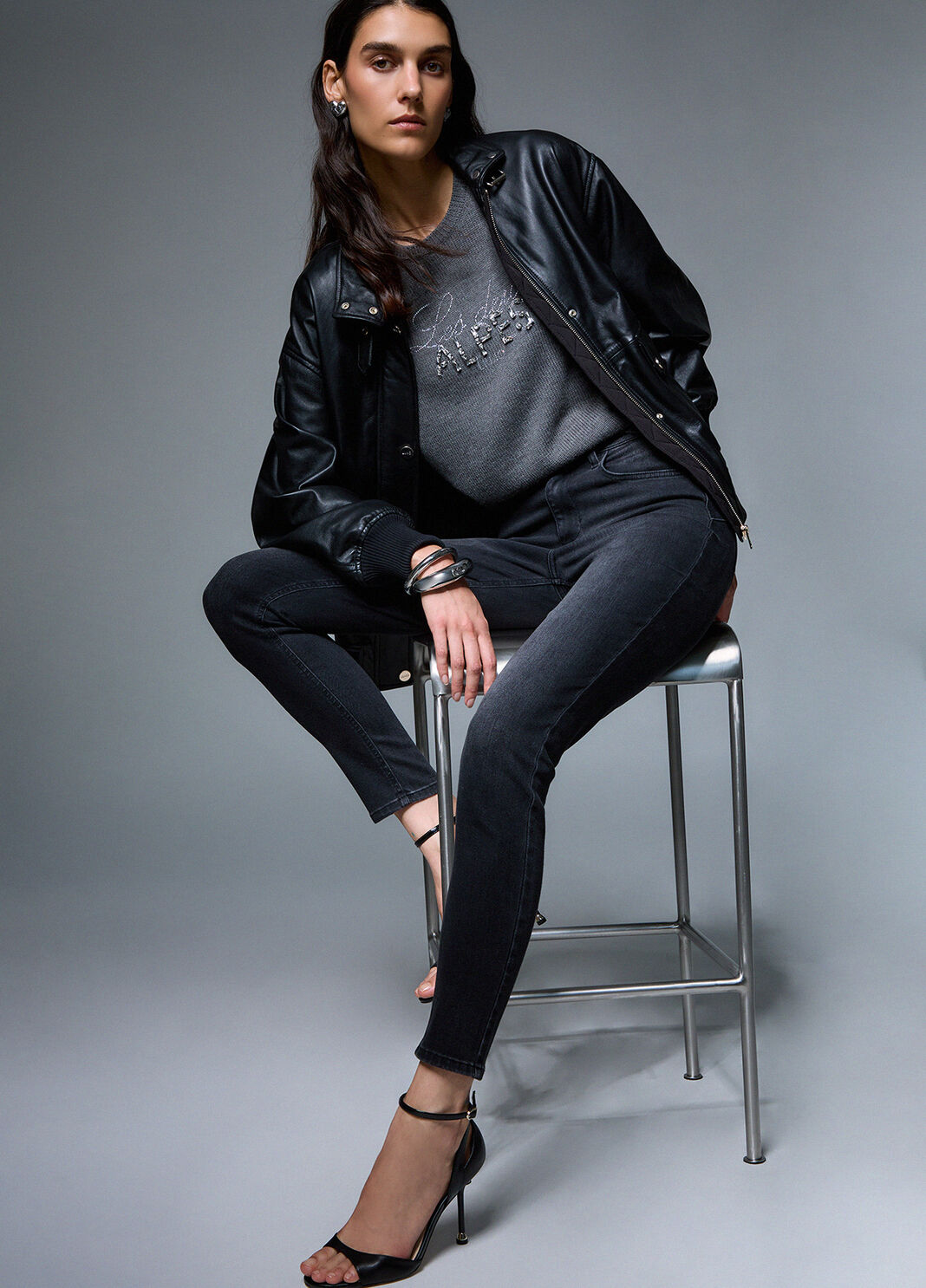 Jeans skinny con applicazioni denim nero Liu Jo - large image number 3
