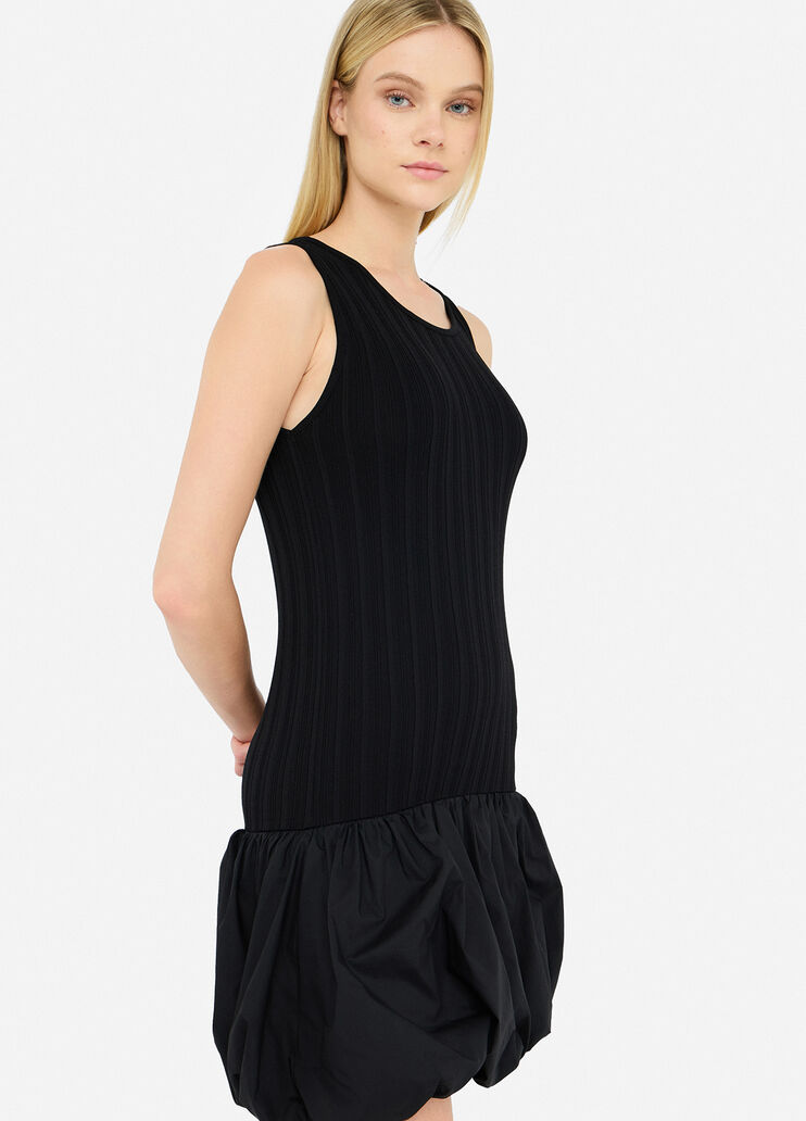 Long knit and poplin dress black Liu Jo - large image number 2 Long knit and poplin dress black Liu Jo - large image number 2