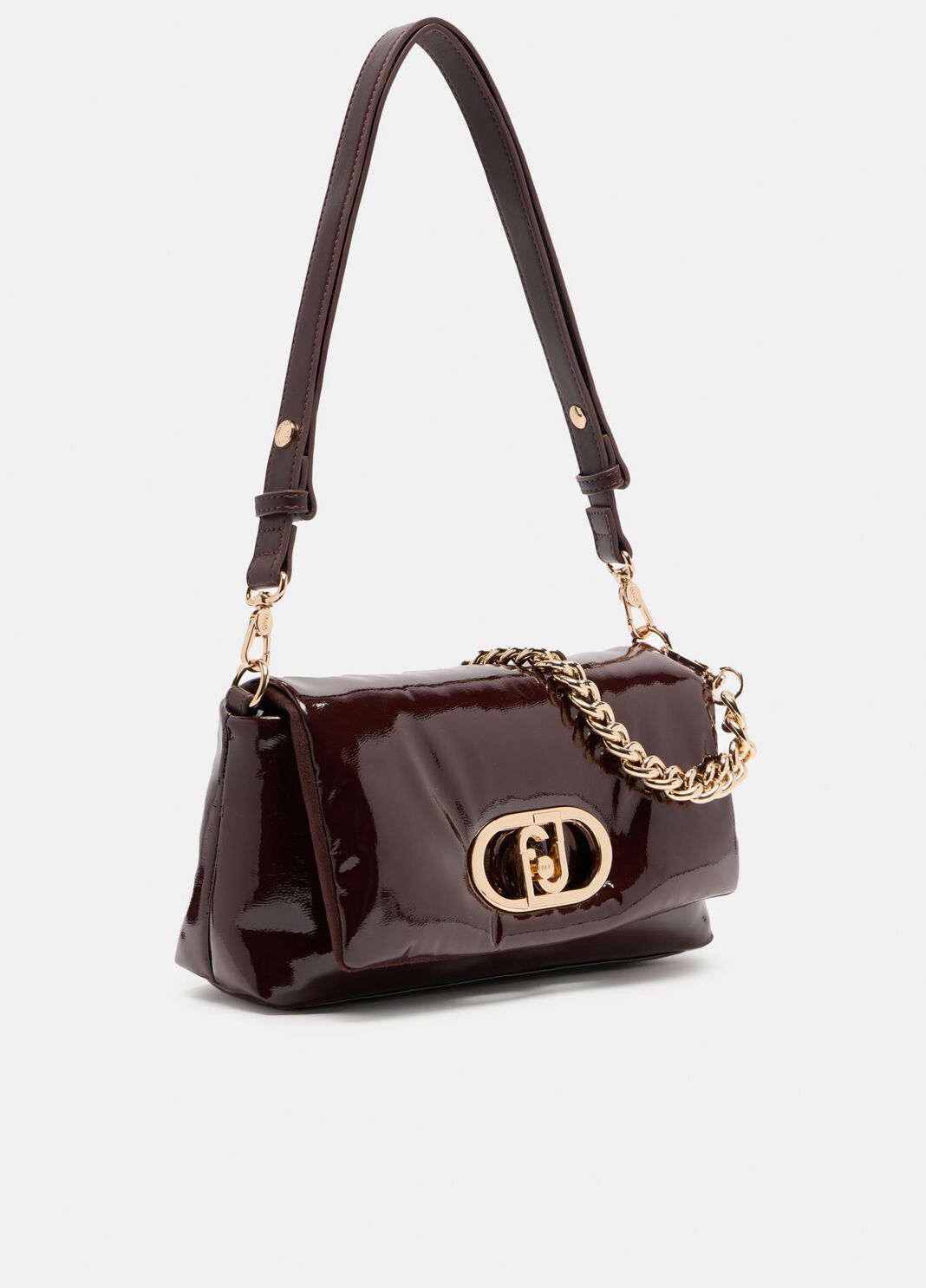 Medium glossy LaPuffy bag dark brown Liu Jo - large image number 2
