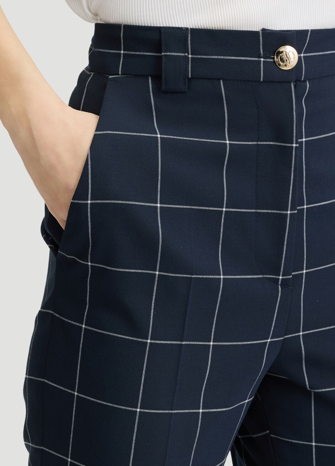 Slim fit check pants blue Liu Jo - large image number 2