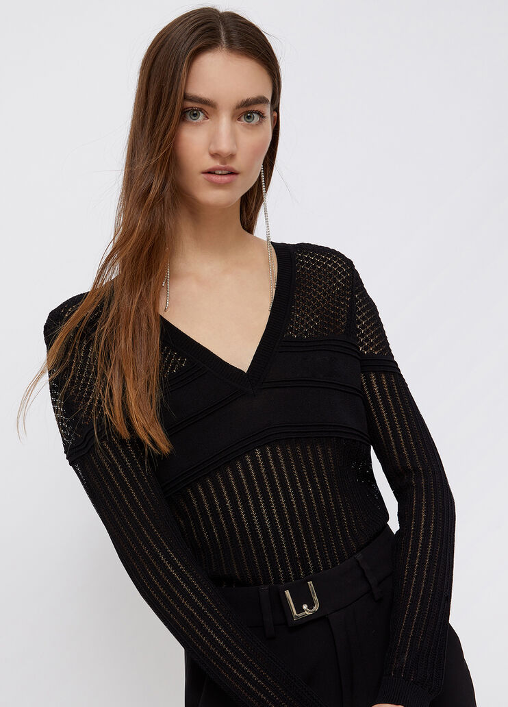 V-neck jumper black Liu Jo - large image number 0