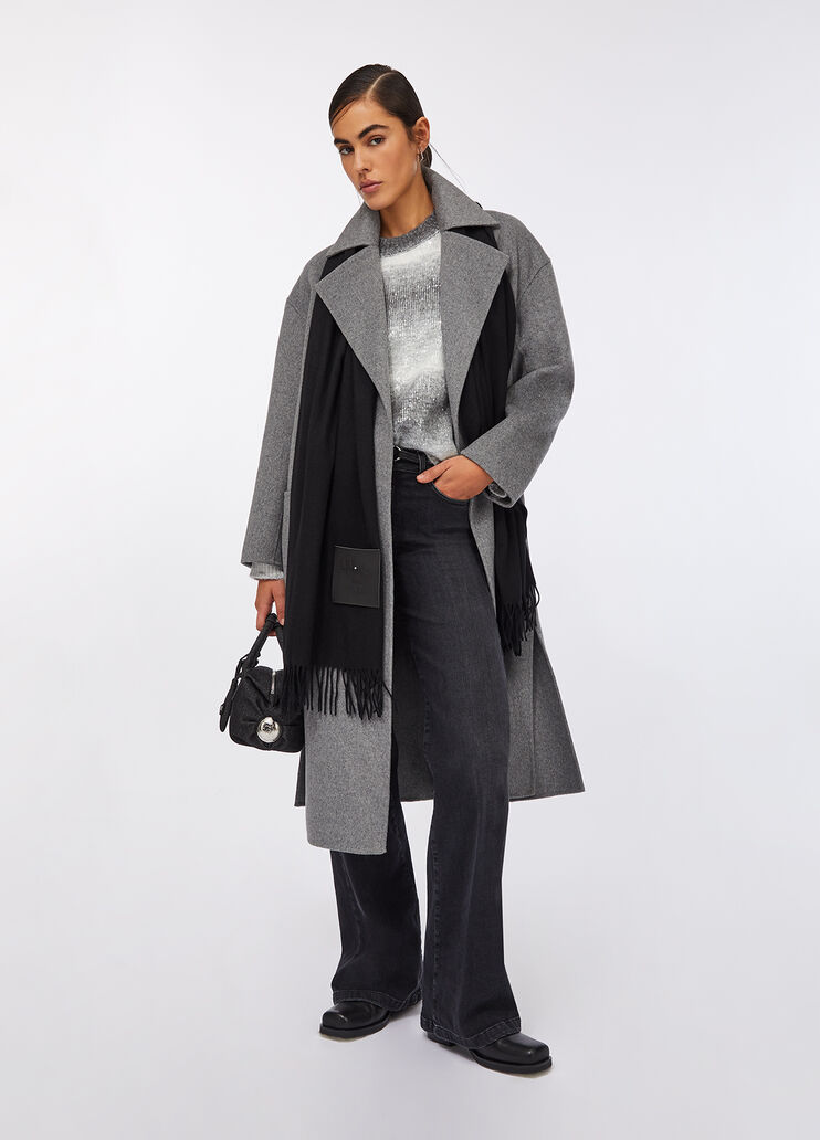 Wool coat with belt grey Liu Jo - medium