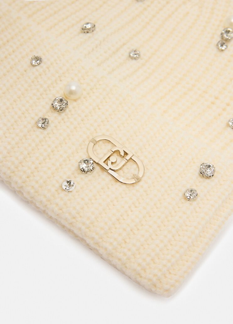 Mütze mit Strass und Perlen Wollweiß Liu Jo - large image number 3