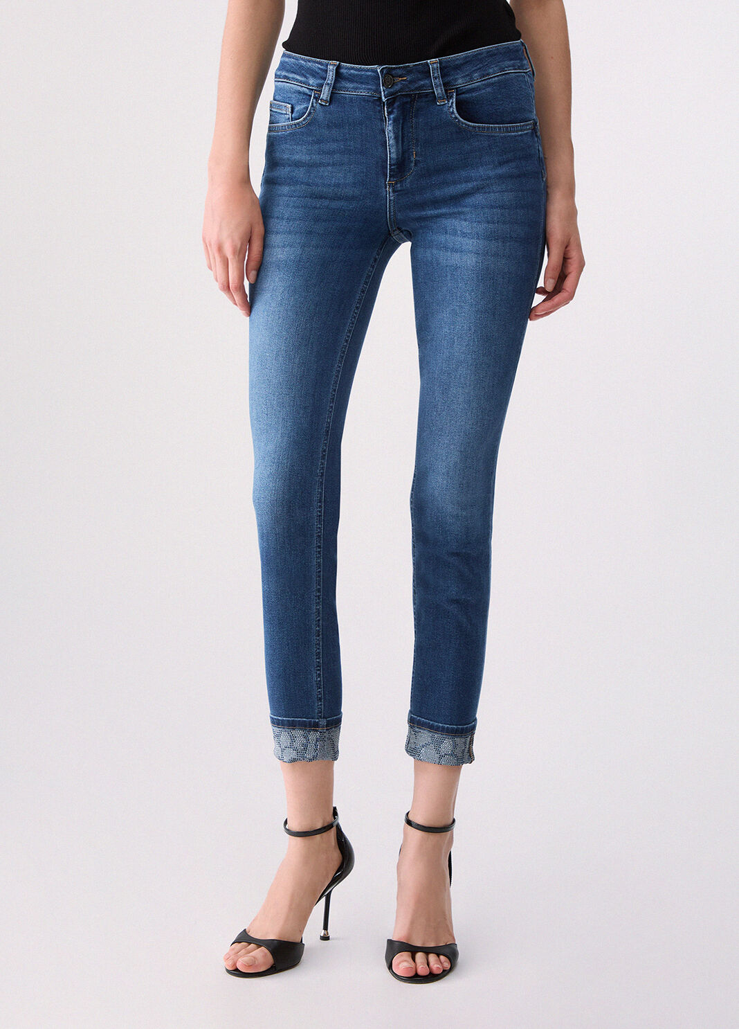 Jean skinny avec ornements denim bleu fonc&eacute; Liu Jo - large image number 0