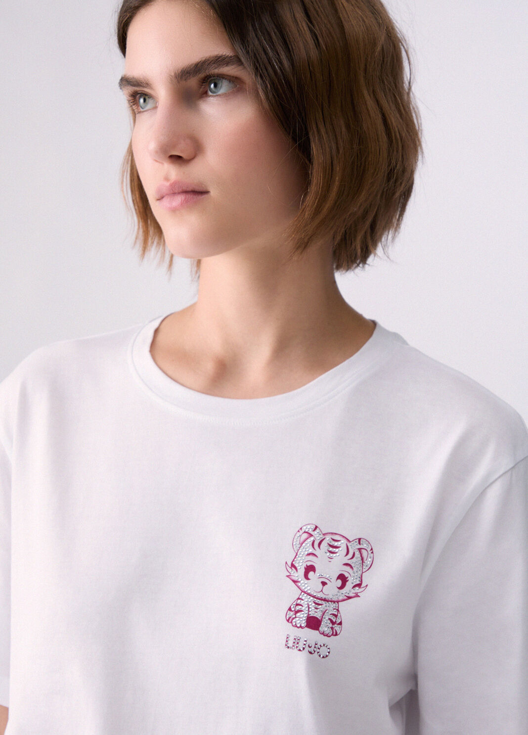 T-shirt con stampa dietro bianco Liu Jo - large image number 4
