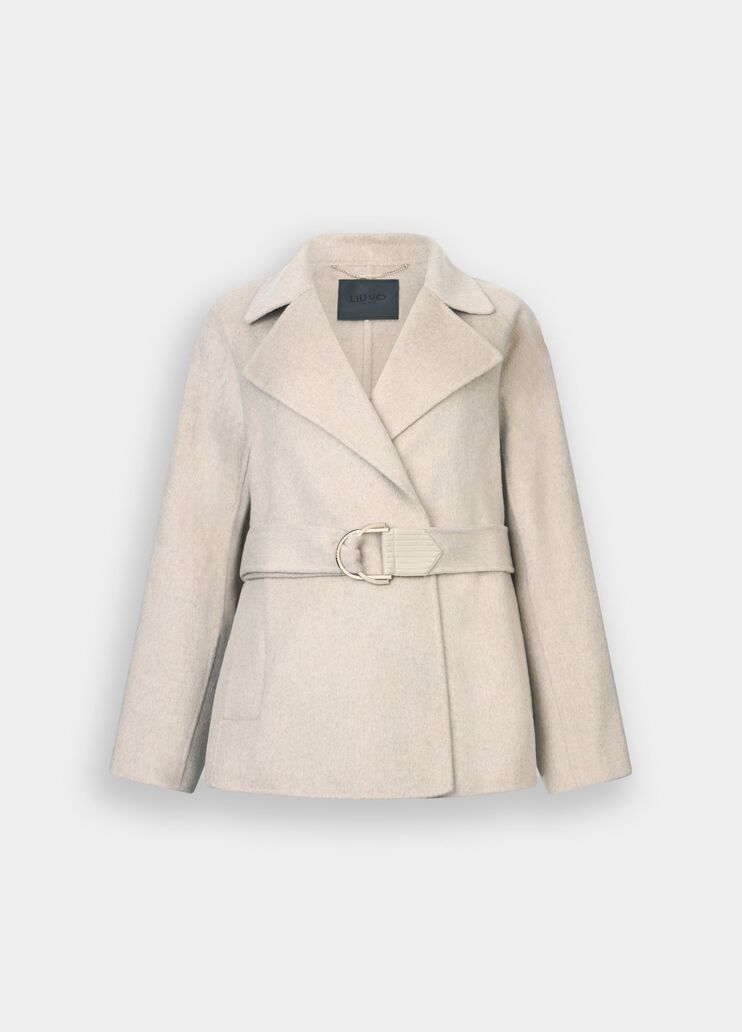 Manteau en laine avec ceinture beige Liu Jo - large image number 6