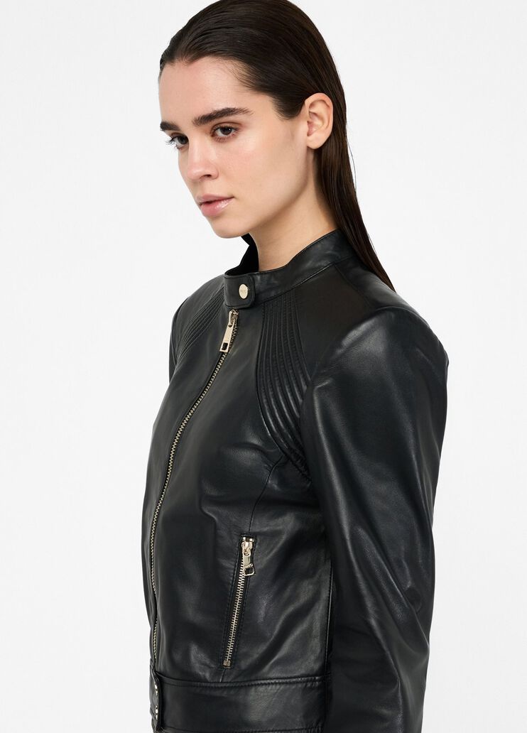 Leather biker jacket black Liu Jo - large image number 3 Leather biker jacket black Liu Jo - large image number 3