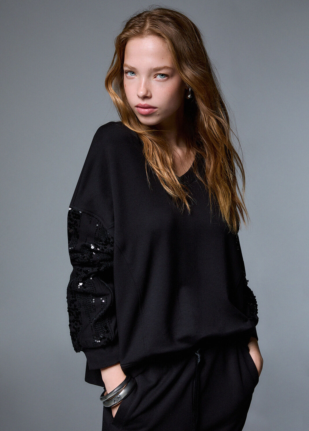 Sequin Sweatshirt black Liu Jo - large image number 3