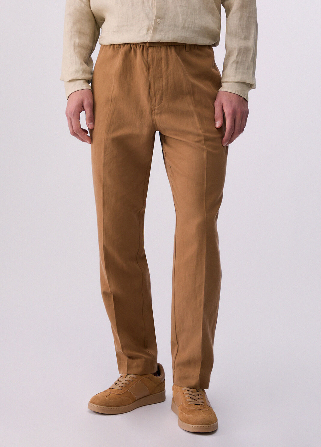 Linen-blend trousers cognac Liu Jo - large image number 0