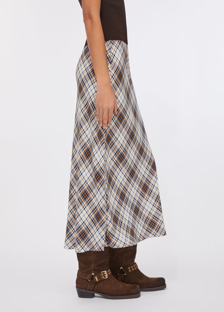 Langer karierter Rock Karomuster Liu Jo - large image number 4