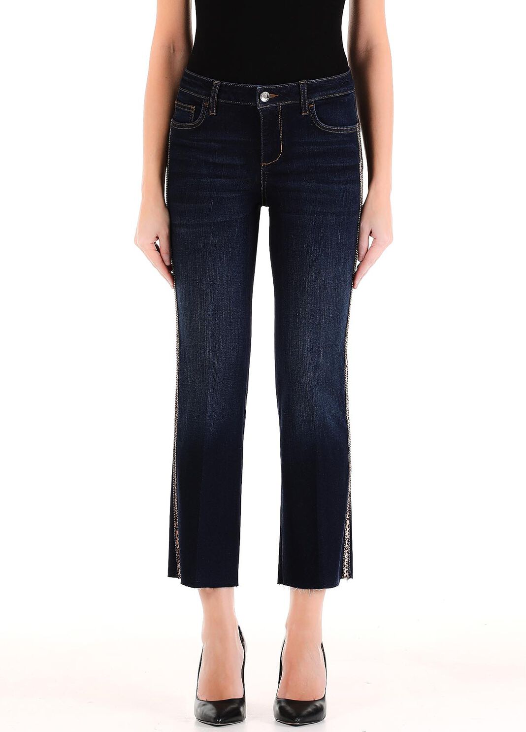 Flare-Jeans mit Animal-Streifen Dunkelblau Liu Jo - large image number 0